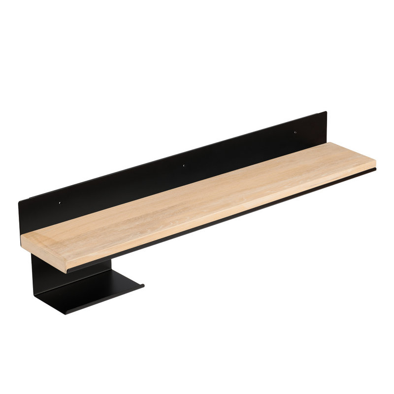 UPPSALA metal shelf with hangers with wooden finish