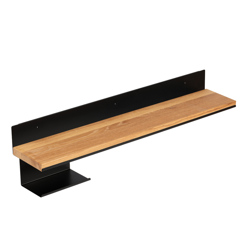 UPPSALA metal shelf with hangers with wooden finish